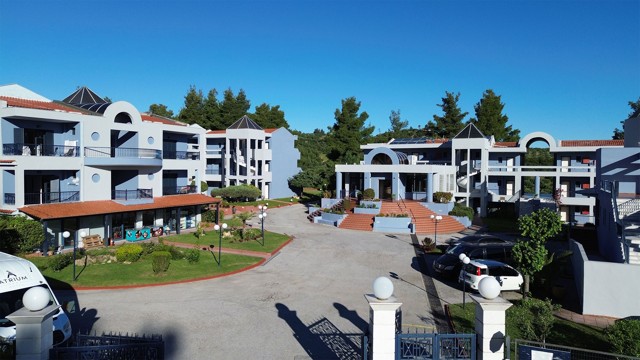 Sunny hotel terrace