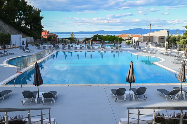 Swimming pool facing the coastline